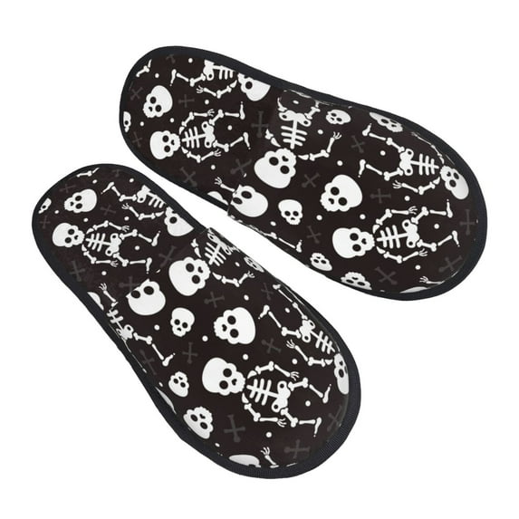 House Slippers for Women Men - Skeleton Lightweight House Shoes Fuzzy Slippers, Soft Slip-On Cozy House Slippers for Woman Indoor Outdoor