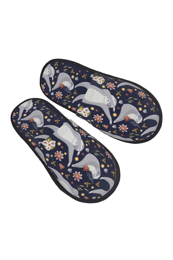 House Slippers for Women Men - Sloths Dancing Lightweight House Shoes Fuzzy Slippers, Soft Slip-On Cozy House Slippers for Woman Indoor Outdoor