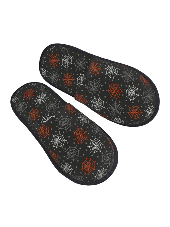 House Slippers for Women Men - Spider Web Lightweight House Shoes Fuzzy Slippers, Soft Slip-On Cozy House Slippers for Woman Indoor Outdoor