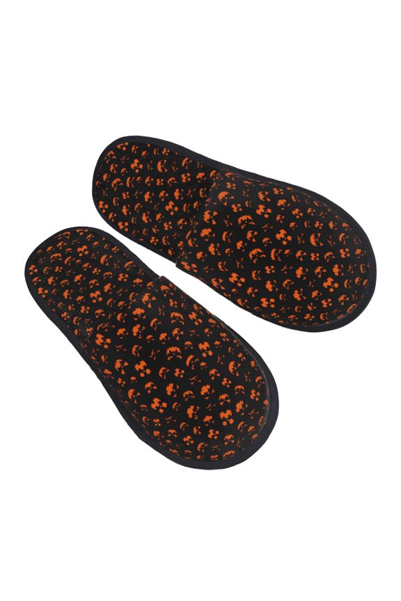 House Slippers for Women Men - Spooky Pumpkin Face Lightweight House Shoes Fuzzy Slippers, Soft Slip-On Cozy House Slippers for Woman Indoor Outdoor