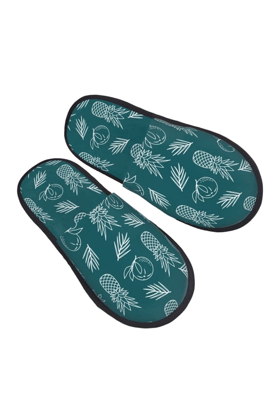 House Slippers for Women Men - Tropical pineapple A Lightweight House Shoes Fuzzy Slippers, Soft Slip-On Cozy House Slippers for Woman Indoor Outdoor
