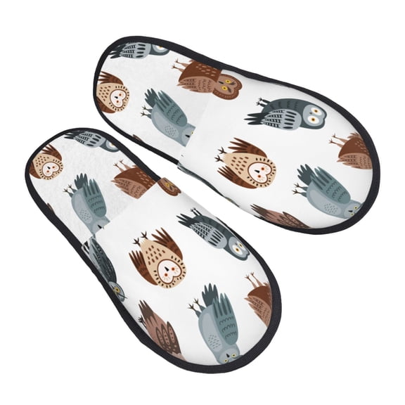 House Slippers for Women Men - Ugly Dorky Owl Lightweight House Shoes Fuzzy Slippers, Soft Slip-On Cozy House Slippers for Woman Indoor Outdoor