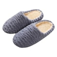 thumbnail image 1 of House Slippers for Women Men Unisex Comfortable Fuzzy Memory Foam Orthopedic Bedroom Slip on Arch Support Indoor Home Shoes, 1 of 5