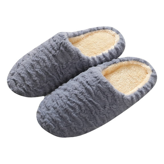 House Slippers for Women Men Unisex Comfortable Fuzzy Memory Foam Orthopedic Bedroom Slip on Arch Support Indoor Home Shoes