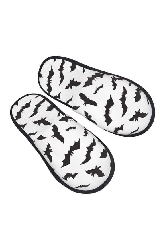 House Slippers for Women Men - black bats cool Lightweight House Shoes Fuzzy Slippers, Soft Slip-On Cozy House Slippers for Woman Indoor Outdoor