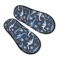 thumbnail image 1 of House Slippers for Women Men - blue Dinosaur leaves Lightweight House Shoes Fuzzy Slippers, Soft Slip-On Cozy House Slippers for Woman Indoor Outdoor, 1 of 7