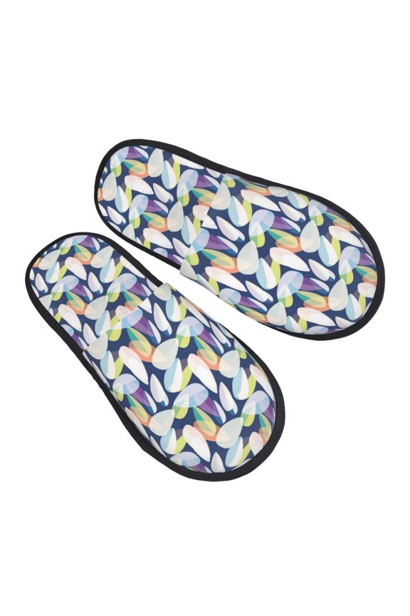 House Slippers for Women Men - bright colors leaves Lightweight House Shoes Fuzzy Slippers, Soft Slip-On Cozy House Slippers for Woman Indoor Outdoor