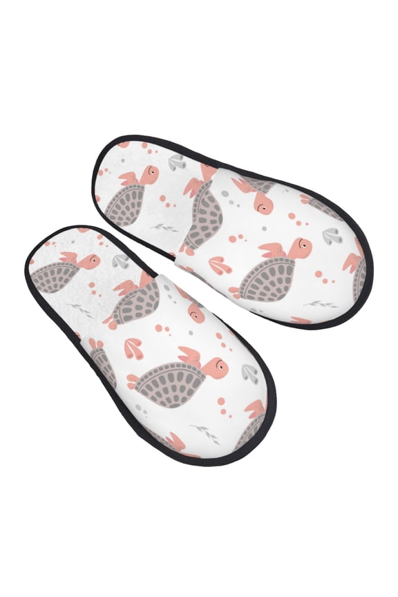 House Slippers for Women Men - cartoon sea turtles Lightweight House Shoes Fuzzy Slippers, Soft Slip-On Cozy House Slippers for Woman Indoor Outdoor
