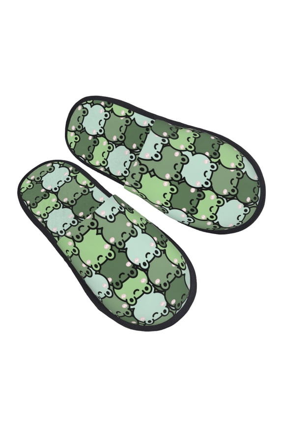 House Slippers for Women Men - cute frog cartoon Lightweight House Shoes Fuzzy Slippers, Soft Slip-On Cozy House Slippers for Woman Indoor Outdoor