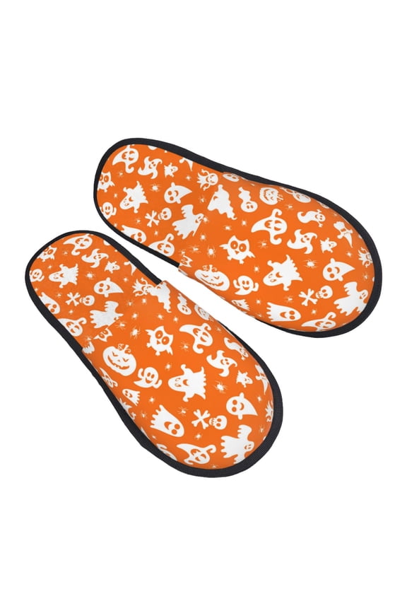 House Slippers for Women Men - cute halloween ghost Lightweight House Shoes Fuzzy Slippers, Soft Slip-On Cozy House Slippers for Woman Indoor Outdoor