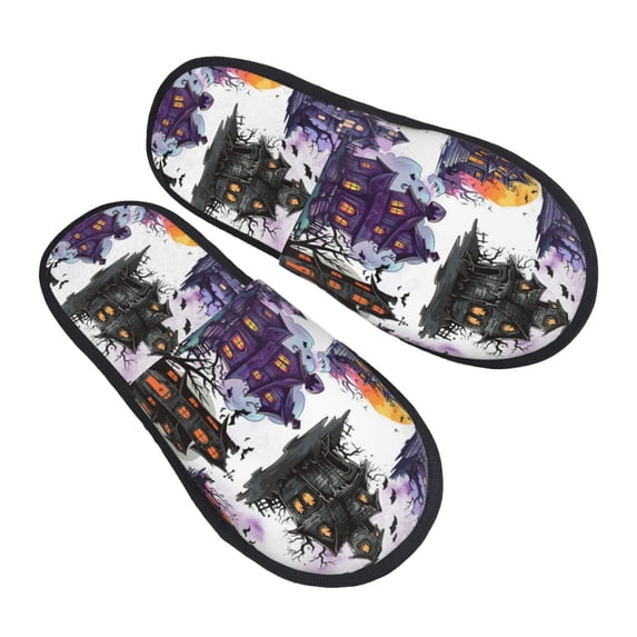 House Slippers for Women Men - halloween Patterns Lightweight House Shoes Fuzzy Slippers, Soft Slip-On Cozy House Slippers for Woman Indoor Outdoor