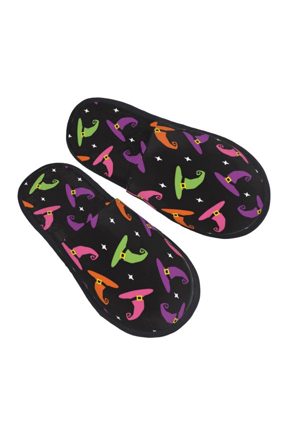 House Slippers for Women Men - halloween hat pink Lightweight House Shoes Fuzzy Slippers, Soft Slip-On Cozy House Slippers for Woman Indoor Outdoor
