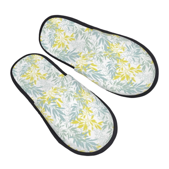 House Slippers for Women Men - leaves yellow Lightweight House Shoes Fuzzy Slippers, Soft Slip-On Cozy House Slippers for Woman Indoor Outdoor