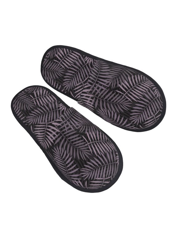 House Slippers for Women Men - white palm leaves_A Lightweight House Shoes Fuzzy Slippers, Soft Slip-On Cozy House Slippers for Woman Indoor Outdoor