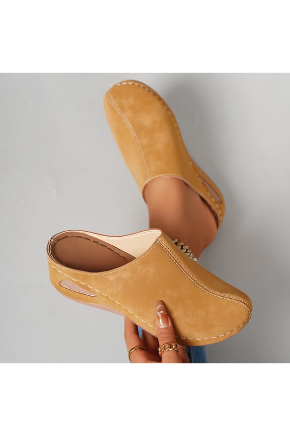 House Slippers for Women Mules Slip-On: Closed Toe Clog - Comfortable Womens Mule Versatile for All Occasions Yellow 6.5