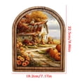 thumbnail image 1 of House Style Arched Wood Frame Tabletop Decor, Rustic Halloween Wall Art, Warm Spooky Artwork for Shelf Styling, Desk Decor, Living Rooms, Walls, 8.9 X 7.2 Inch, 1 of 7
