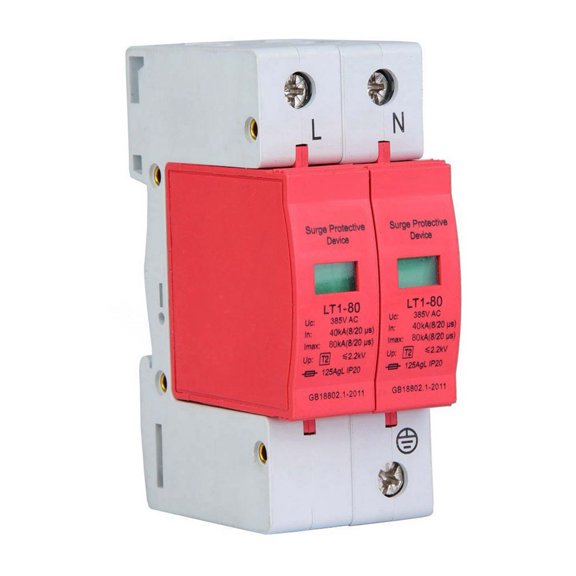 House Surge Protective, 2P House Surge Din Rail Low-Voltage Protector Arrester Device for Lightning Protection