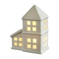 thumbnail image 1 of White Ceramic Christmas Village Houses, Farmhouse Christmas Decor Glowing Lighted Holiday Decorations For Indoor Tabletop, Farmhouse Country Style Christmas Home Decor Christmas Table Decor, 1 of 9