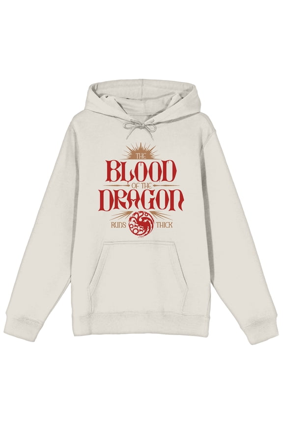 House The Dragon The Blood Of The Dragon Runs Thick Adult Sand Hooded Sweatshirt-XL