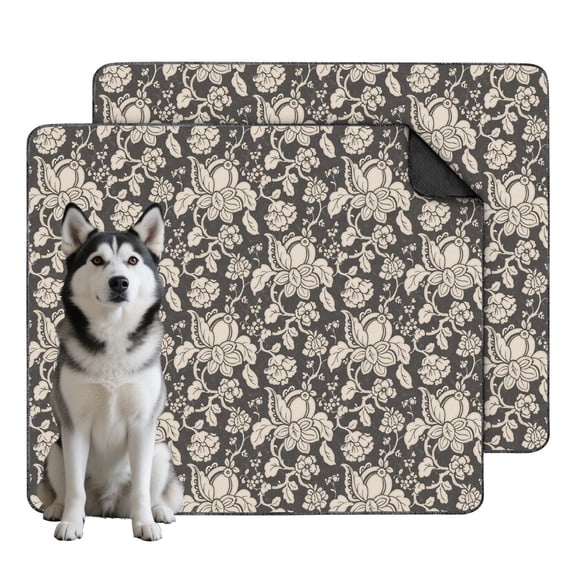 House Training Pads for Dogs 2-Pack, Washable and Reusable Potty Mats with Multi-Layer Leak Protection and Non-Slip Backing, Floral Pattern