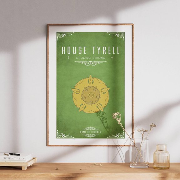 House Tyrell Game of Thrones Sigil Art Print Available, Unframed Poster