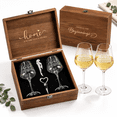 House Warming Gifts Home Wine Glasses With Wood Keepsake Box - Walmart.com