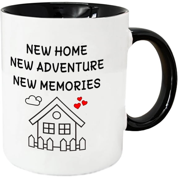 House Warming Gifts for New Home, Housewarming Gifts Coffee Mug, Welcome First Time Home Presents Ideas, Closing Gift for Home Buyers Homeowner, 11oz Black