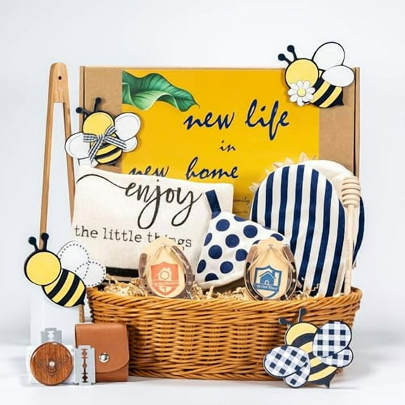 House Warming Gifts New Home, New Home Gift Ideas, Unique Housewarming Gift Baskets With Breadbasket for Serving, House Warming Gifts New Home Couple and Closing gifts for home Buyers