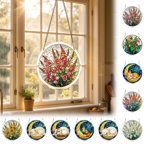 House Warming Gifts Suncatcher Sun Catchers Indoor Window Suncatchers for Windows Hanging 7.4 Inch DIY Acrylic Puzzle Home Garden Decor Birthday Gifts for Women Men Mom by PALIFEUR