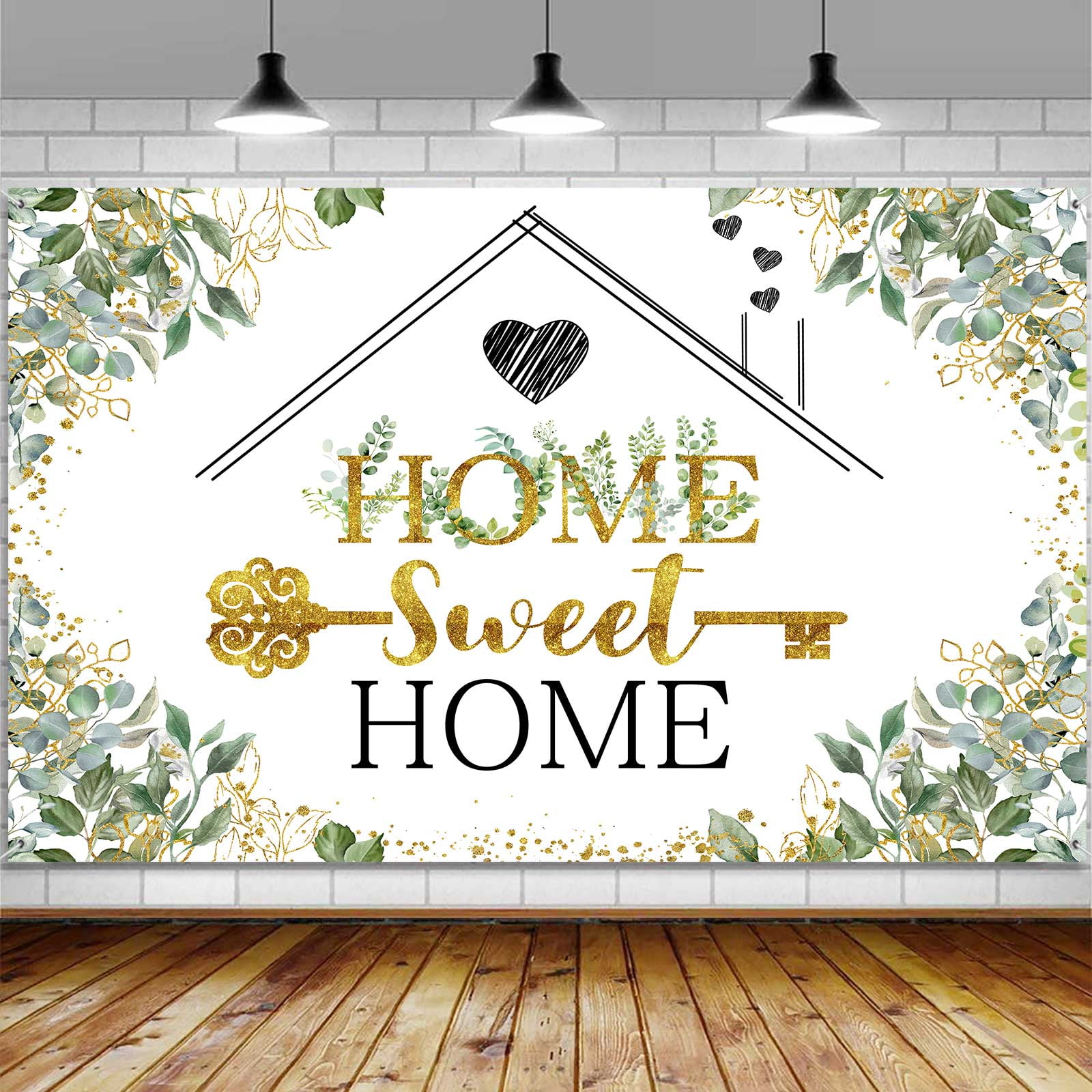 Housewarming Decor Mocsicka Home Sweet Home Backdrop Rustic Wood  Housewarming Party Background String Housewarming Decorations, image size:1600x1600