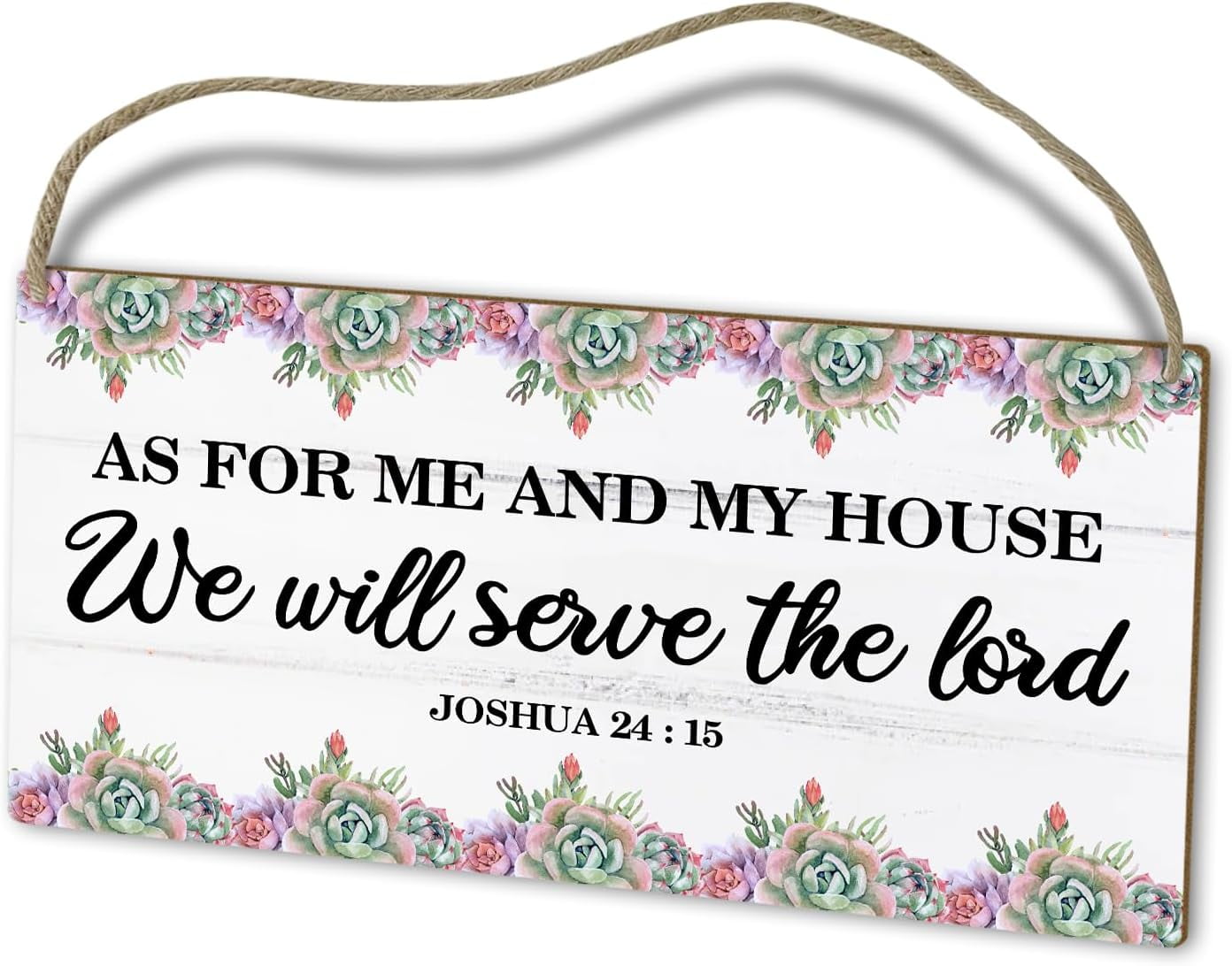 SRongmao As For Me And My House We Will Serve The Lord Porch Sign Bible Verse Sign Christian Wall Art 8x63inch Rustic Vertical Welcome Sign For Front Door Farmhouse Porch Decor 11 thumbnail image