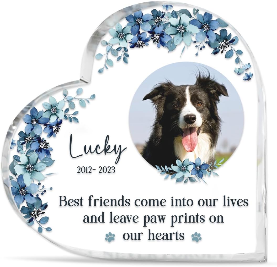 House You Leave Paw Prints On Our Hearts Memorial Acrylic Plaque, Dog