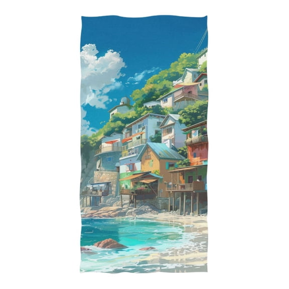 House by Seaside Beach Towel Oversized 74"x37" Pool Towels Soft Absorbent Extra Large Quick Drying for Bathroom