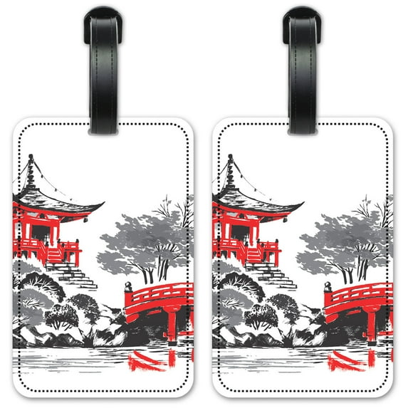 House by a Bridge - Luggage ID Tags / Suitcase Identification Cards - Set of 2