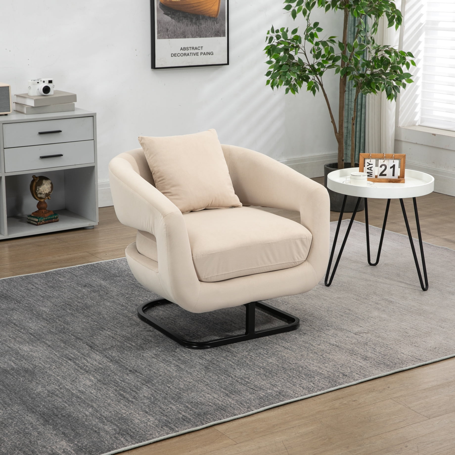 COOLMORE Upholstered Tufted Living Room Chair