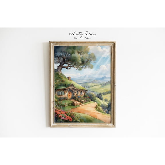 House in Fantasy Valley Landscape Flower Meadow High Fantasy Power Ring Art 2