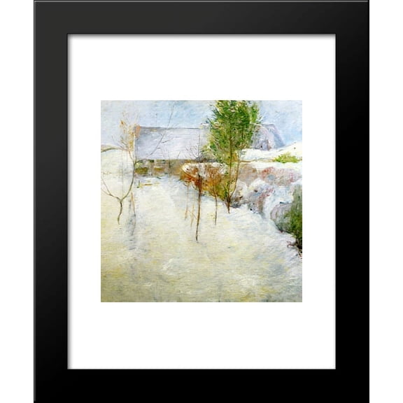 House in Snow 20x24 Framed Art Print by John Henry Twachtman