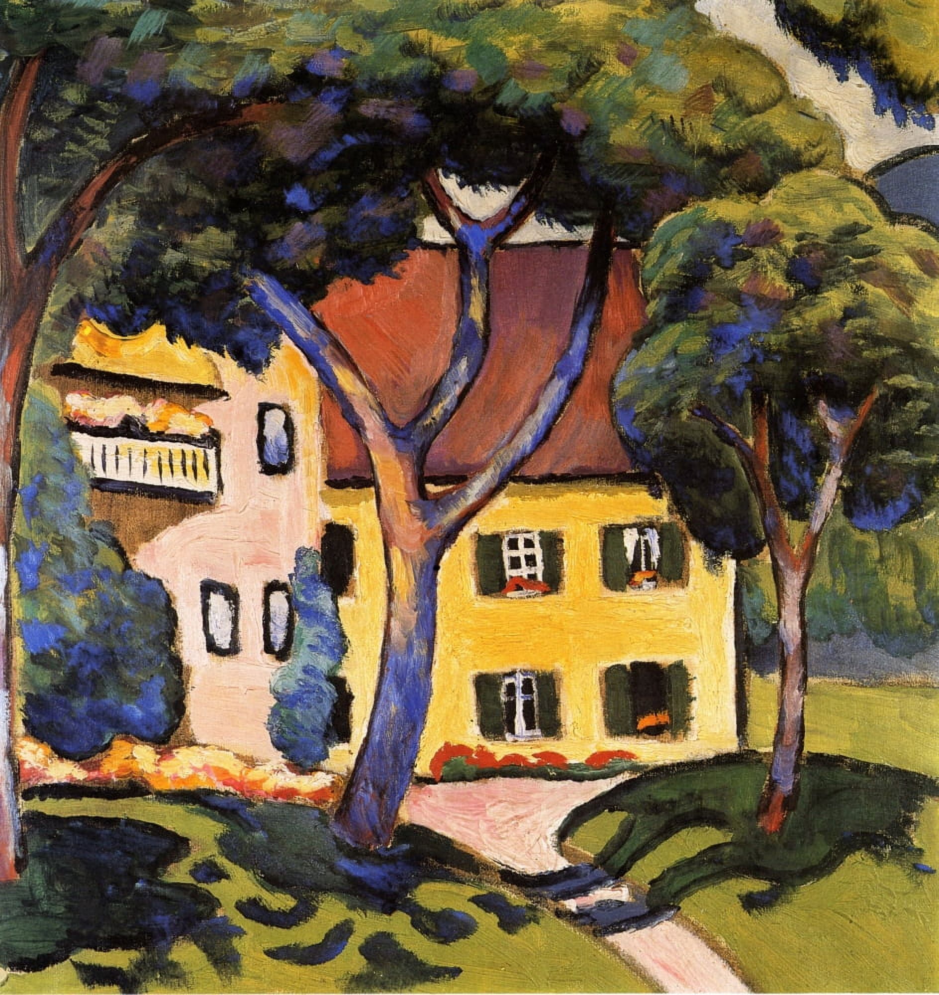 House in a Landscape Canvas Art - August Macke (24 x 36)