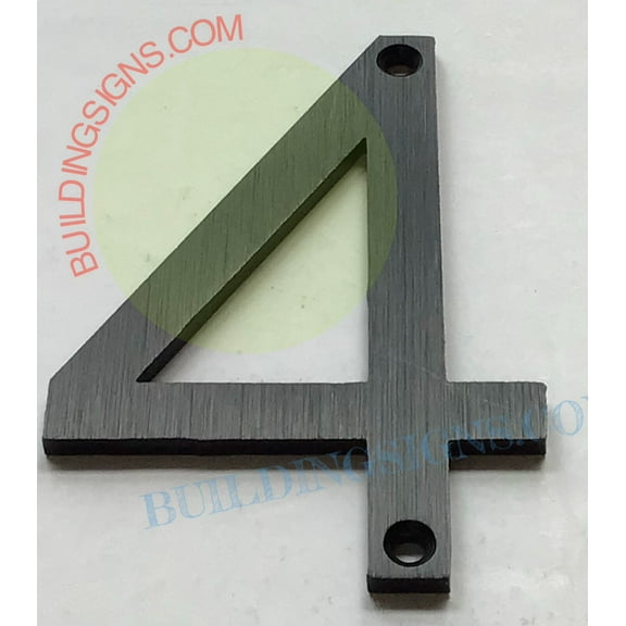House number 4 sign ( Black Aluminium, 12 inch)-Floating Mount House Number sign-The Mont Dom line -ref18722