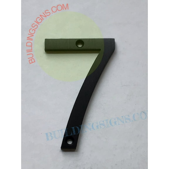 House number 7 sign ( Black Aluminium, 3 inch)-Floating Mount House Number sign-The Mont Dom line -ref18722