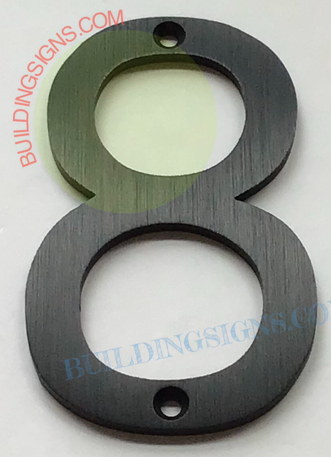 House number 8 sign ( Black Aluminium, 12 inch)-Floating Mount House ...