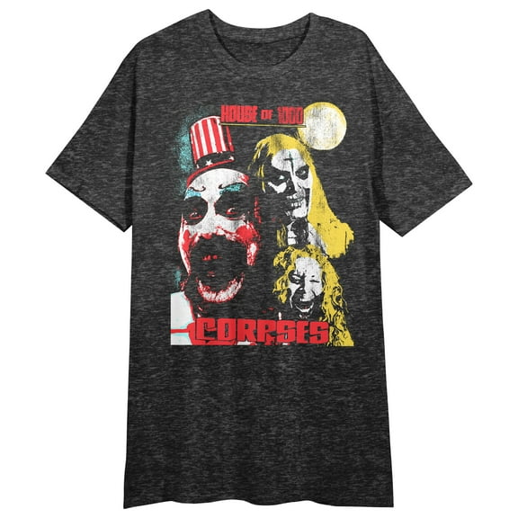 House of 1,000 Corpses Women's Black Heather Sleep Shirt-Medium