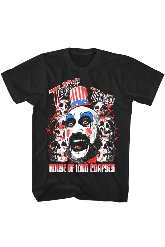 House of 1000 Corpses Captain Spaulding T-Shirt Black Large | Officially Licensed Merchandise