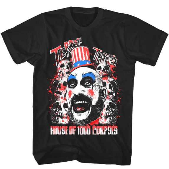 House of 1000 Corpses Captain Spaulding T-Shirt Black X-Large | Officially Licensed Merchandise