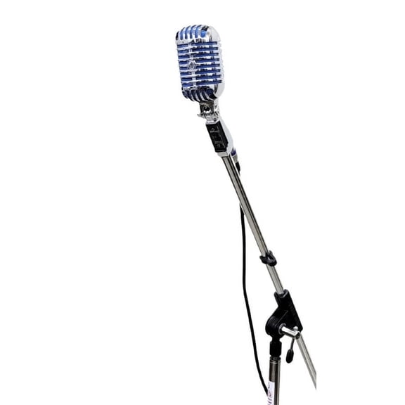 House of Antique Retro Classic Dynamic Metal Mesh Microphone with Adjustable Stand Vintage Style