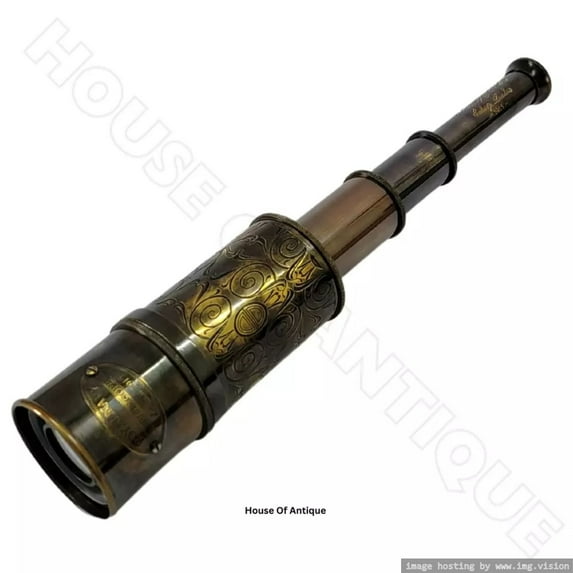 House of Antique 16" inch Antique Brass Telescope -Vintage Solid Brass Victorian Marine Spyglass.