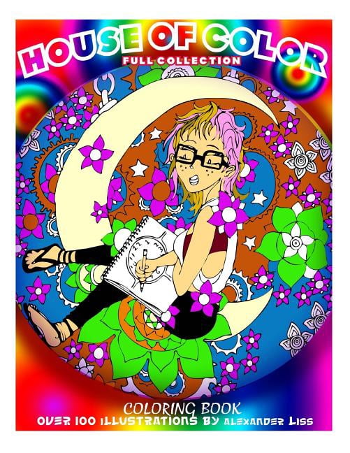 House of Color: Manga Styled Adult Coloring Book, Ebony art, zen doodle, Coloring book., (Paperback)