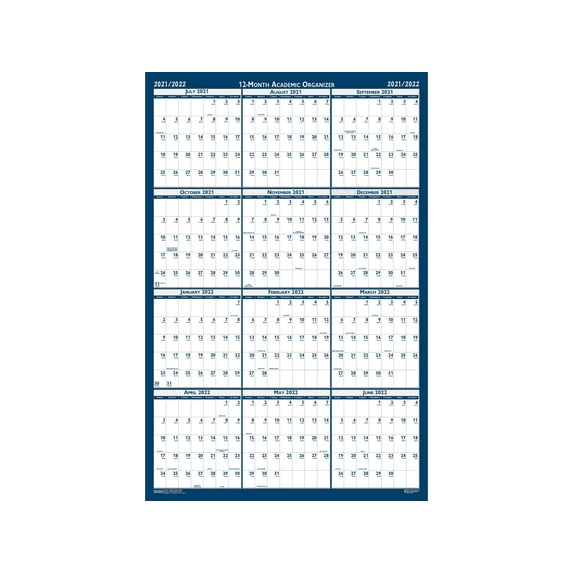 House of Doolittle 2021-2022 37" x 24" Academic Wall Calendar Classic Multicolor 395-22