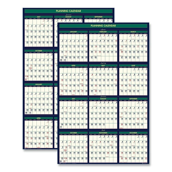 House of Doolittle 2023-2024 Four Seasons 24 x 37 Business/Academic Recycled Wall Calendar (HOD390)
