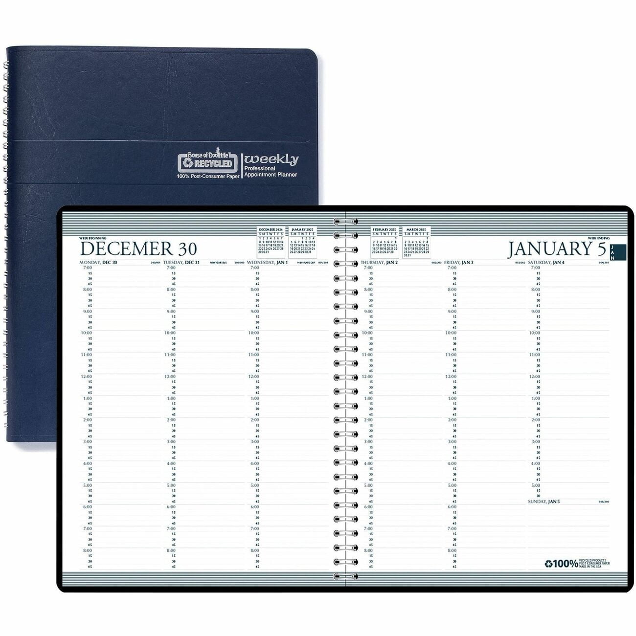AT-A-GLANCE DayMinder Hardcover Weekly Vertical-Column Format Appointment Book, 11 X 8, Black Cover, 12-Month (Jan To Dec): 2026 (G520H00